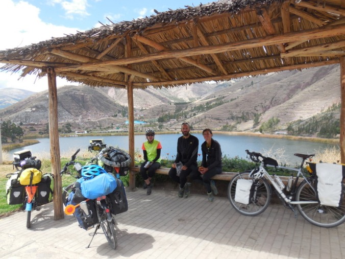 Early lunch looking over Urcos Lake